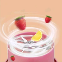 Crusher Juicer With Handle & Straw for Smoothie Sipper USB Rechargeable 6 Stainless Steel Blades Compact Juicer Mixer, Juicer Portable Fresh Juice Blender Portable Electric Juicer (420 ML)
