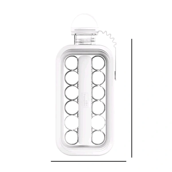 Ice Tray, Foldable Ice Cube Molds with Lid,2-in-1 Ice Box, Ice Cube Speeder, Ice Ball Maker, Ice Cube Making Bottle,14-Ice Balls, For outing camping hiking