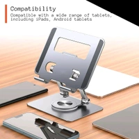 Aluminum Alloy 360°Rotating Bracket, Adjustable Laptop Stand, Portable Foldable Ergonomic Laptop Support - Silver