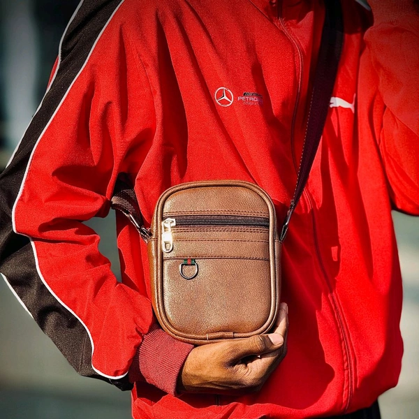 Premium Leather Crossbody Sling Bag – Compact, Stylish & Multi-Pocket Design for Everyday Use - SRB1