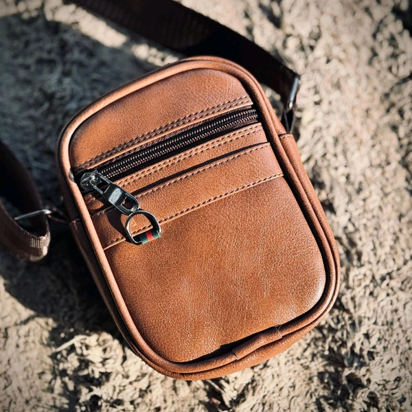 Premium Leather Crossbody Sling Bag – Compact, Stylish & Multi-Pocket Design for Everyday Use - SRB1