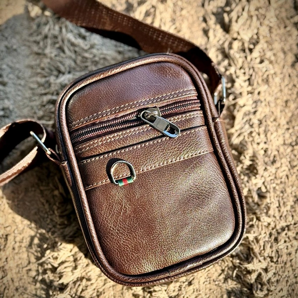 Premium Leather Crossbody Sling Bag – Compact, Stylish & Multi-Pocket Design for Everyday Use - SRB2