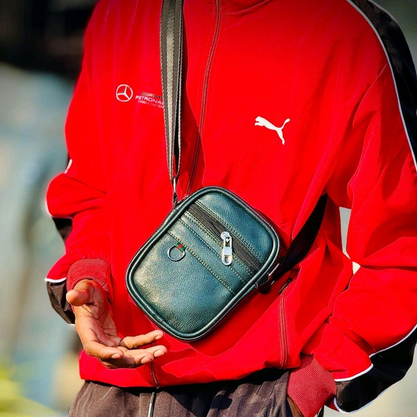 Premium Leather Crossbody Sling Bag – Compact, Stylish & Multi-Pocket Design for Everyday Use - SRB4