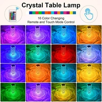 Crystal Touch Night Light (16 Colours) - Rose Diamond Table Lamp with Remote Control, USB Table Lamp, Romantic Date Lighting Decor for Festival, Bedroom, Dining Room