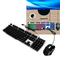 Key Wired Keyboard Mouse Set Backlight USB Colorful Ergonomic Stable Backlit Keyboard Mouse Combo USB Gaming Keyboard Mouse for Laptop PC Gamers (2 Pc Set)