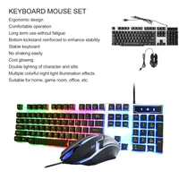 Key Wired Keyboard Mouse Set Backlight USB Colorful Ergonomic Stable Backlit Keyboard Mouse Combo USB Gaming Keyboard Mouse for Laptop PC Gamers (2 Pc Set)