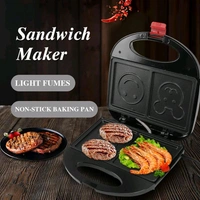 Electric Panini Maker, Double Sided Heating 750W Electric Sandwich Maker 3 in 1 for Apartment for RV Travel, EU Plug (1 Pc)
