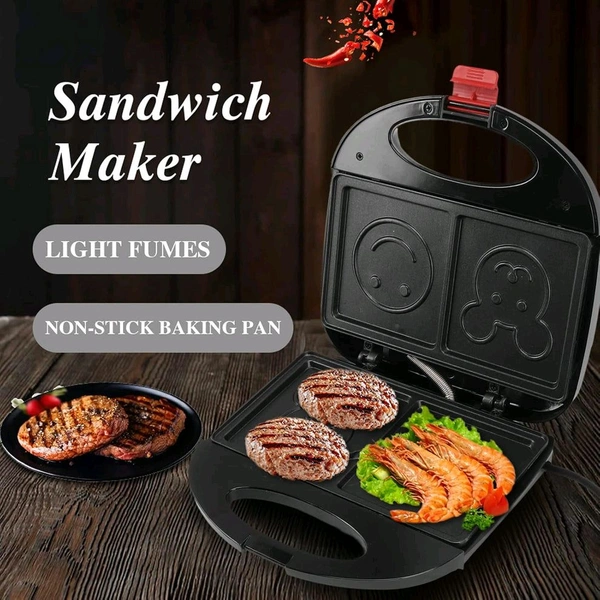 Electric Panini Maker, Double Sided Heating 750W Electric Sandwich Maker 3 in 1 for Apartment for RV Travel, EU Plug (1 Pc)
