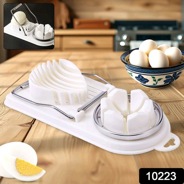 Egg Slicer, Egg Cutter, Egg Slicer for Hard Boiled Eggs Quickly and Effectively, 2 in 1 Stainless Steel Egg Slicer (1 Pc)
