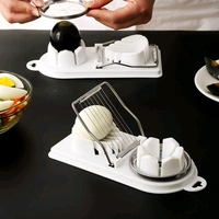 Egg Slicer, Egg Cutter, Egg Slicer for Hard Boiled Eggs Quickly and Effectively, 2 in 1 Stainless Steel Egg Slicer (1 Pc)