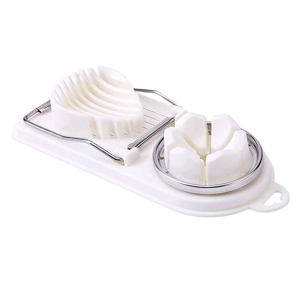 Egg Slicer, Egg Cutter, Egg Slicer for Hard Boiled Eggs Quickly and Effectively, 2 in 1 Stainless Steel Egg Slicer (1 Pc)