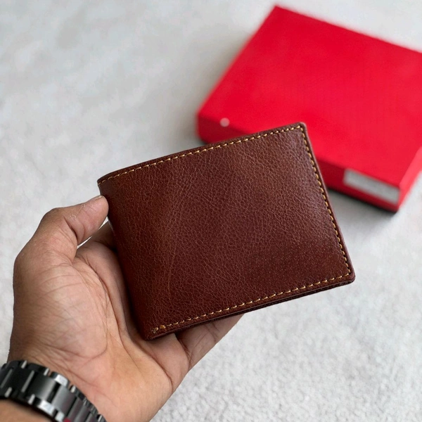 Classic Men's Genuine Leather Wallet With Card Holder, Perfect For Personal Use And Gifting
