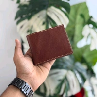 Classic Men's Genuine Leather Wallet With Card Holder, Perfect For Personal Use And Gifting
