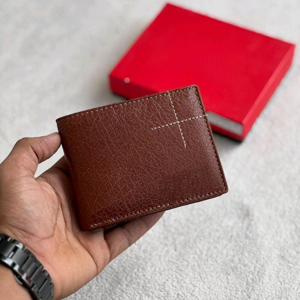 Classic Men's Genuine Leather Wallet With Card Holder, Perfect For Personal Use And Gifting
