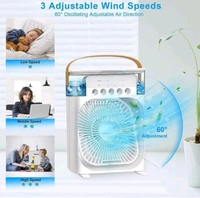 Mini Cooling Fan with Mist Spray & Water Tank, USB Rechargeable | 3-Speed Modes | Portable Air Cooler | Ideal for Home, Office & Travel
