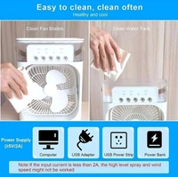 Mini Cooling Fan with Mist Spray & Water Tank, USB Rechargeable | 3-Speed Modes | Portable Air Cooler | Ideal for Home, Office & Travel
