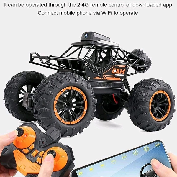 Remote Control Car with Camera Off-Road Remote Control Truck Monster Trucks for Boys 8-12 Birthday Gift For Kids Adults Gift For Boys And Girls HD Camera Rock Crawler Monster Truck Toy