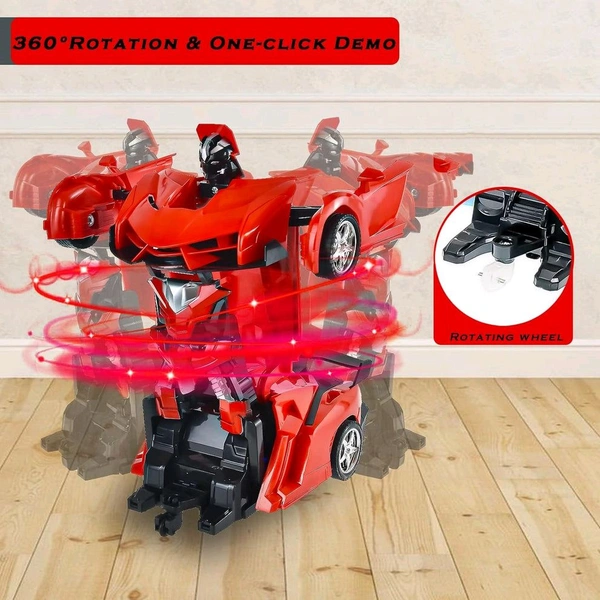 2 In 1 Automatic Robot Converted Remote Control Car With Light Scale 360°Drifting Deformation Robot Car Toy Kids Boys, Robot Convert Unique Toy For Boys