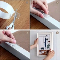 Sticky Double Sided Tape Washable Adhesive Tape Reusable  - 3 Meter