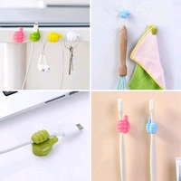 Thumb Cable Clips,Cord Holder Multi-Functional Wall Hooks Cable Organizer Cable Management for Desk Home Office Car Multi Color - Pack Of 20
