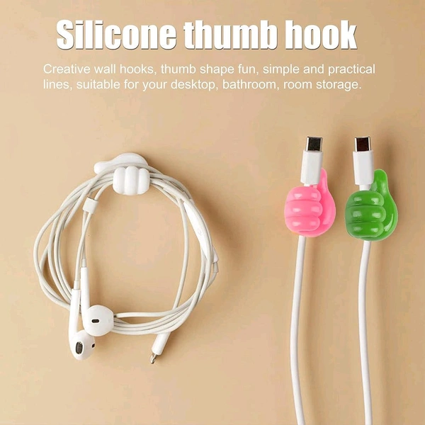 Thumb Cable Clips,Cord Holder Multi-Functional Wall Hooks Cable Organizer Cable Management for Desk Home Office Car Multi Color - Pack Of 20