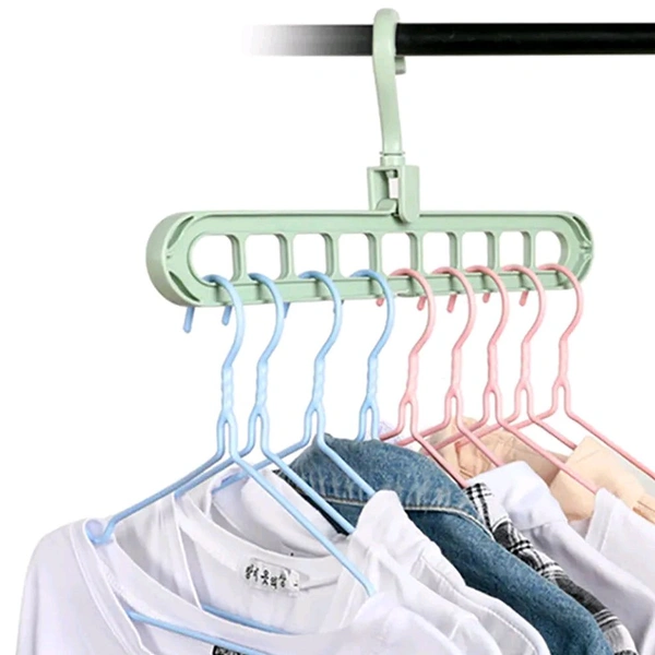 HOLE PLASTIC HANGER HANGING HOOK INDOOR WARDROBE CLOTHES ORGANIZATION STORAGE BALCONY WINDOWSILL SUIT RACKS - Pack Of 5