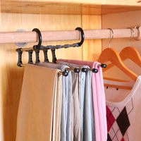 Household Plastic & Stainless Steel 5 In 1 Multi-Layered Mass Pant Hangers, Folding Storage Pant Rack Shelves
 - Pack Of 2
