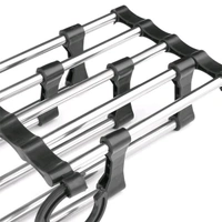 Household Plastic & Stainless Steel 5 In 1 Multi-Layered Mass Pant Hangers, Folding Storage Pant Rack Shelves
 - Pack Of 4