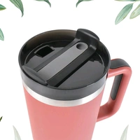 Stainless Steel Vacuum Insulated Tumbler With Lid, Handle, And Straw For Water, Coffee Mug, Iced Tea, Keeps Drinks Cold For 24 Hours Or Hot, Car cupholder, (Approx 1200 Ml)