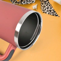 Stainless Steel Vacuum Insulated Tumbler With Lid, Handle, And Straw For Water, Coffee Mug, Iced Tea, Keeps Drinks Cold For 24 Hours Or Hot, Car cupholder, (Approx 1200 Ml)
