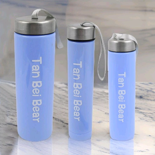 Plastic Water Bottle 3 Different Size Bottle & 1 pc Tumbler With Straw High Quality Water Bottle Plastic Water Bottle BPA-Free & Leak-Proof Cute Design for Kids' School, For Fridge, Office, Sports, School, Gym, Yoga (4 Pc Set)