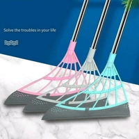 Universal Multifunction Durable Eco-Friendly 2-in-1 Magic Broom Wiping Sweeper TPR Broom with Scraper, Bathroom Wiper Broom