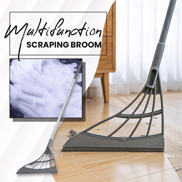Universal Multifunction Durable Eco-Friendly 2-in-1 Magic Broom Wiping Sweeper TPR Broom with Scraper, Bathroom Wiper Broom