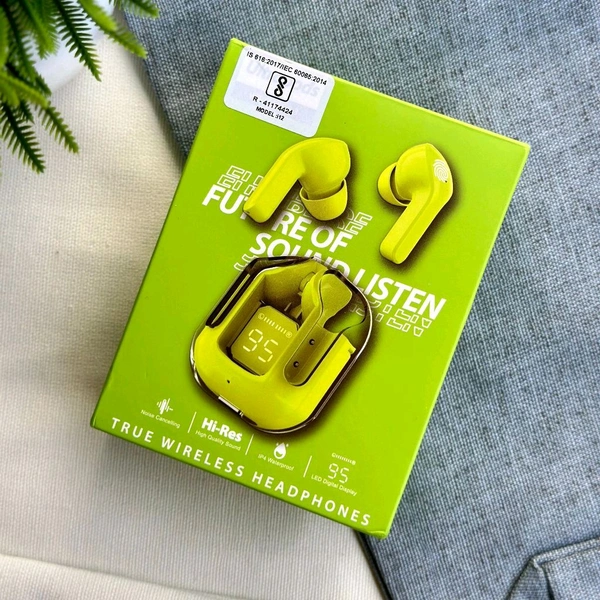 Wireless Bluetooth Earbuds, Stereo in-Ear Headset Earphone, Bluetooth Headphones With Automatic Pair - Neon Green