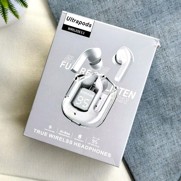 Wireless Bluetooth Earbuds, Stereo in-Ear Headset Earphone, Bluetooth Headphones With Automatic Pair - White