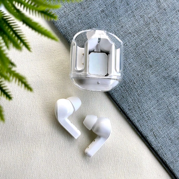 Wireless Bluetooth Earbuds, Stereo in-Ear Headset Earphone, Bluetooth Headphones With Automatic Pair - White