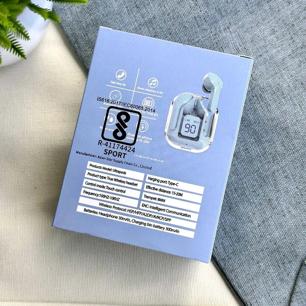 Wireless Bluetooth Earbuds, Stereo in-Ear Headset Earphone, Bluetooth Headphones With Automatic Pair - Blue