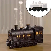 Portable Mini Humidifier, 300ml Retro Train Humidifier for Bedroom, Living Room, Office Ultrasonic Magic Train Humidifier, 2 Spray / Night Light Modes, Long-lasting Miniaturization