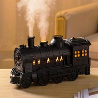 Portable Mini Humidifier, 300ml Retro Train Humidifier for Bedroom, Living Room, Office Ultrasonic Magic Train Humidifier, 2 Spray / Night Light Modes, Long-lasting Miniaturization