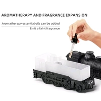Portable Mini Humidifier, 300ml Retro Train Humidifier for Bedroom, Living Room, Office Ultrasonic Magic Train Humidifier, 2 Spray / Night Light Modes, Long-lasting Miniaturization
