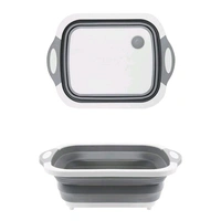 3in1 Multi-Function Portable Foldable Chopping Board, Dish Rack, Washing Bowl & Draining Basket