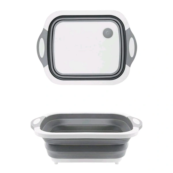 3in1 Multi-Function Portable Foldable Chopping Board, Dish Rack, Washing Bowl & Draining Basket