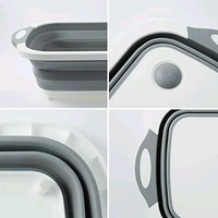 3in1 Multi-Function Portable Foldable Chopping Board, Dish Rack, Washing Bowl & Draining Basket