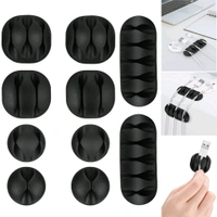 Cable Clips Cord Holder Set 5 Pcs – Adhesive Cable Organizer for Charging Stations, Desktop, Laptop, Mobile, Earphones, Wall-Mounted Plug Management, Multi-Purpose Sticky Stoppers