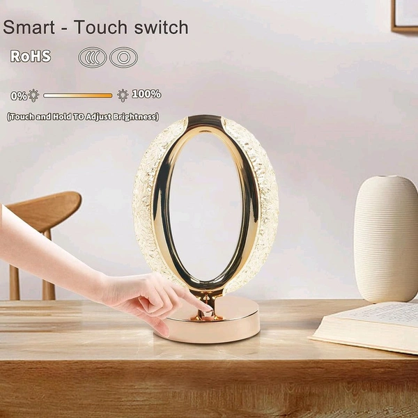 Touch Control Crystal Table Desk Lamp, 3-Way Dimmable Light, USB Rechargeable Crystal Diamond Table Lamp, Exquisite Night Stand Light Lamp Beside Lamp for Bedroom Living Room, Decorative Desk Lamp