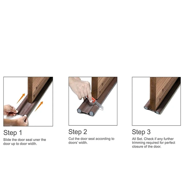 Washable Fabric Under Door Twin Draft Guard Cover Stop Light Dust Cool Air Escape Protector - 42 inch