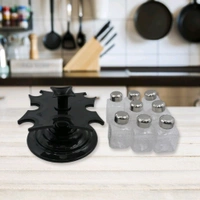 All New Square 8 Bottle Design 360 Degree Revolving Spice Rack Container Condiment, Pieces Set, Square Small Container