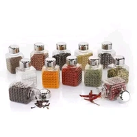 All New Square 24 Bottle Design 360 Degree Revolving Spice Rack Container Condiment, Pieces Set, Square Small Container