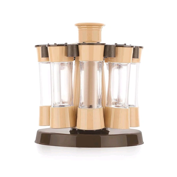 Revolving Spice Rack for Kitchen and Dining Table, 8 Spice jars with 120 ml Approx, Condiment Set, Herb Seasoning Organizer (8 Pcs Set)
