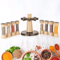 Revolving Spice Rack for Kitchen and Dining Table, 8 Spice jars with 120 ml Approx, Condiment Set, Herb Seasoning Organizer (8 Pcs Set)
